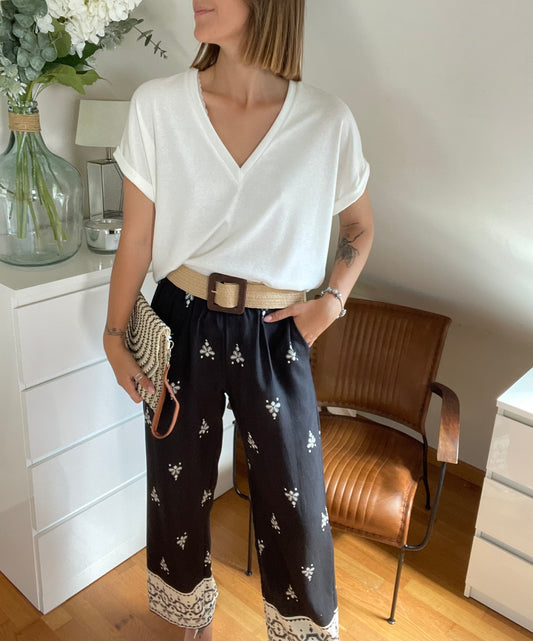 PANTALON ATHENE- NOIR & BLANC