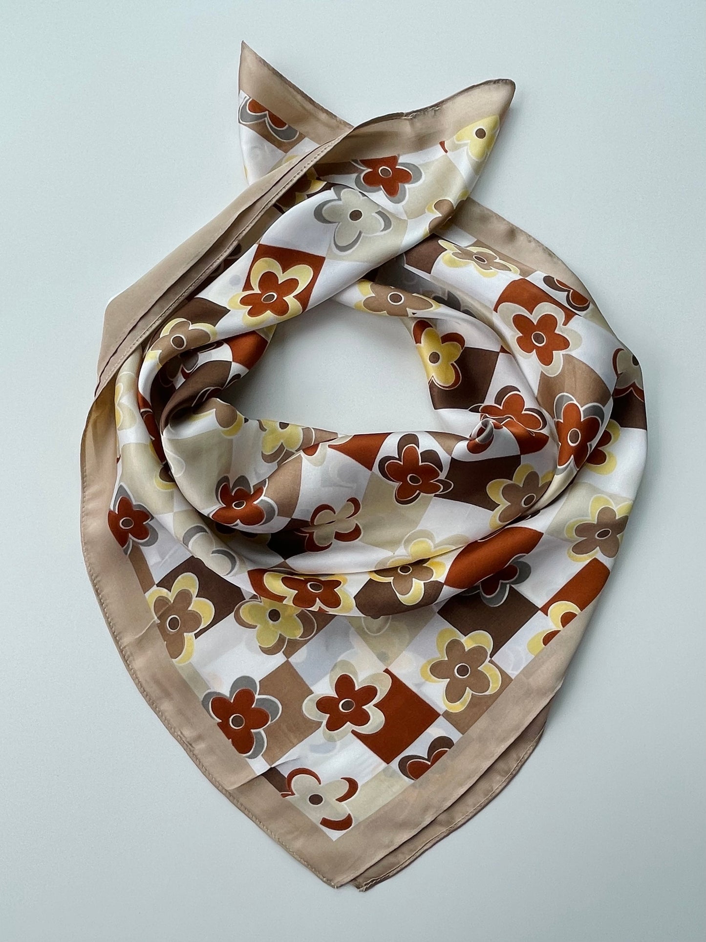 FOULARD FLEUR - MARRON