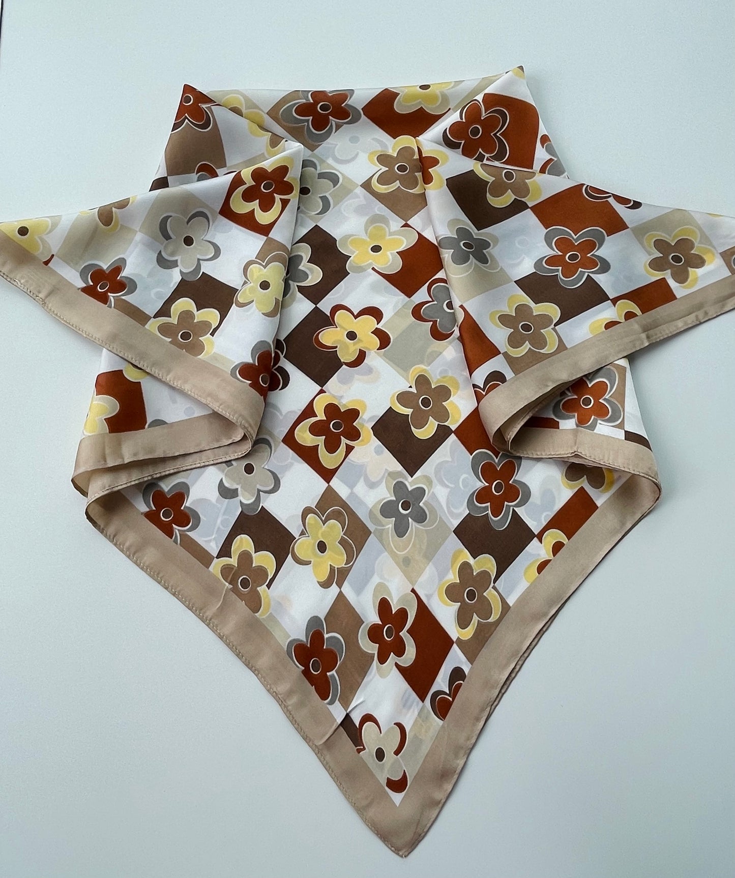 FOULARD FLEUR - MARRON