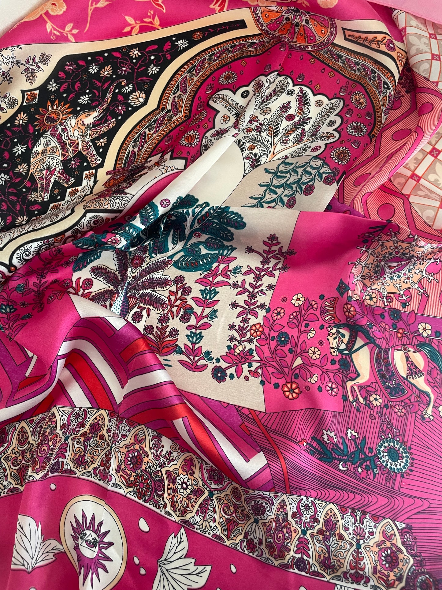 FOULARD ASIE MOYEN - ROSE