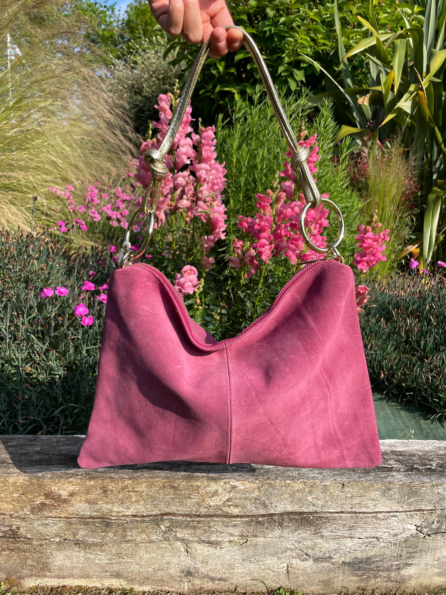 SAC ZITA- CUIR FUSCHIA