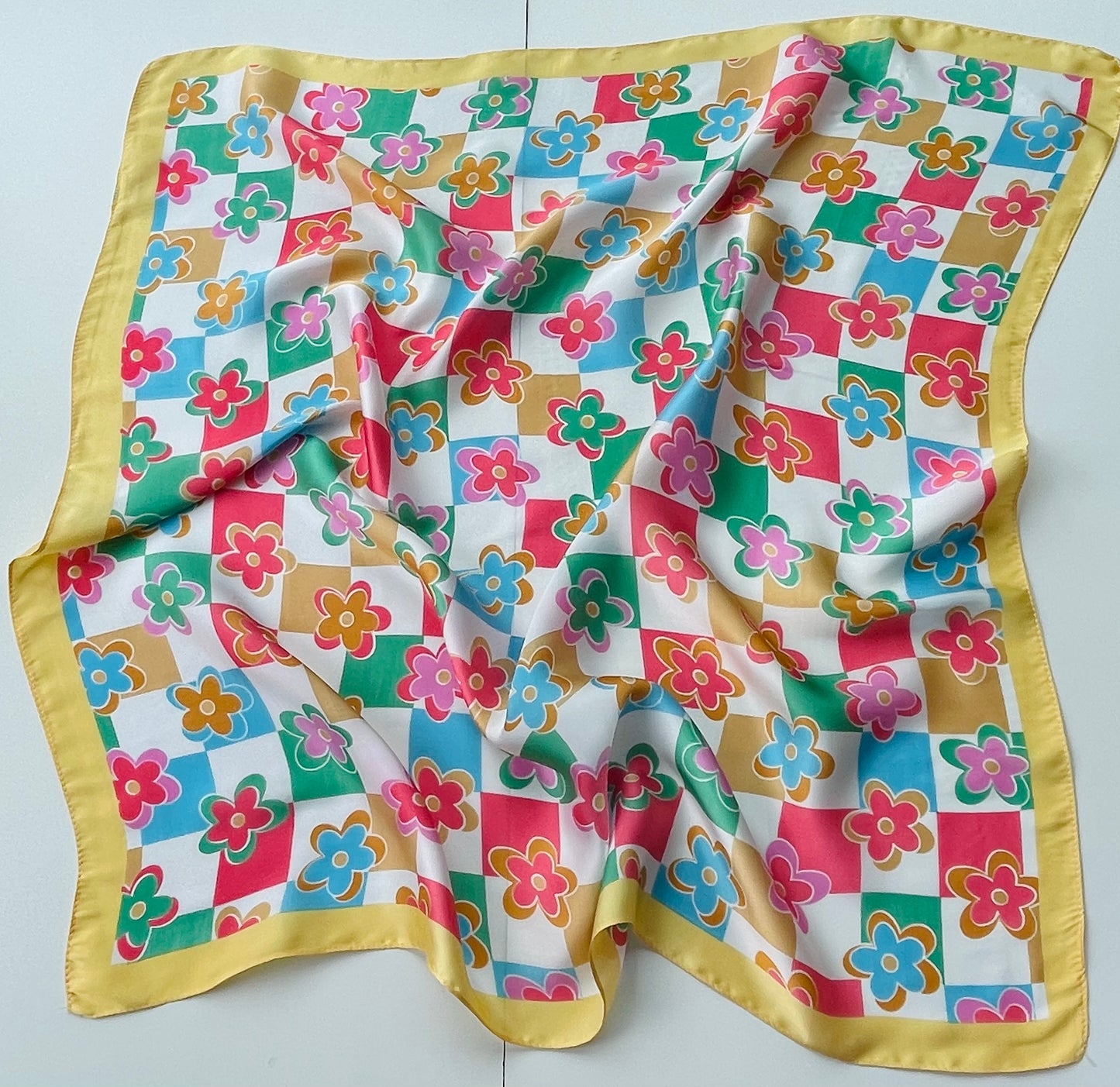 FOULARD FLEUR - JAUNE