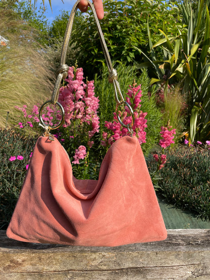 SAC ZITA- CUIR ROSE POUDRÉ