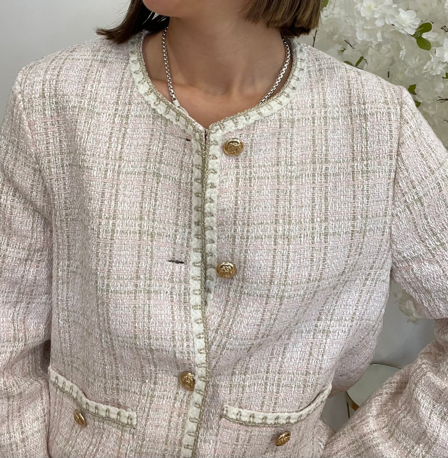 VESTE ADÈLE - TWEED ROSE PALE