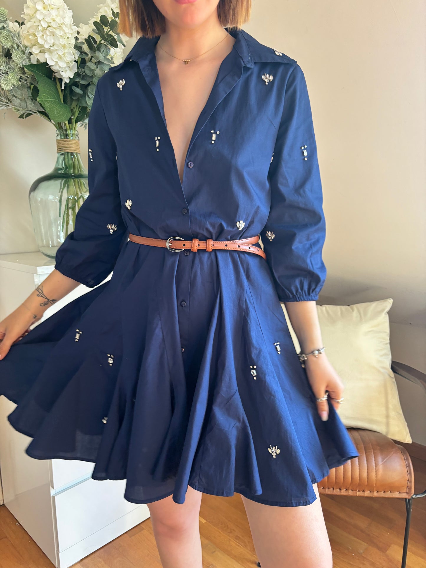 ROBE LISBONNE - BLEU MARINE