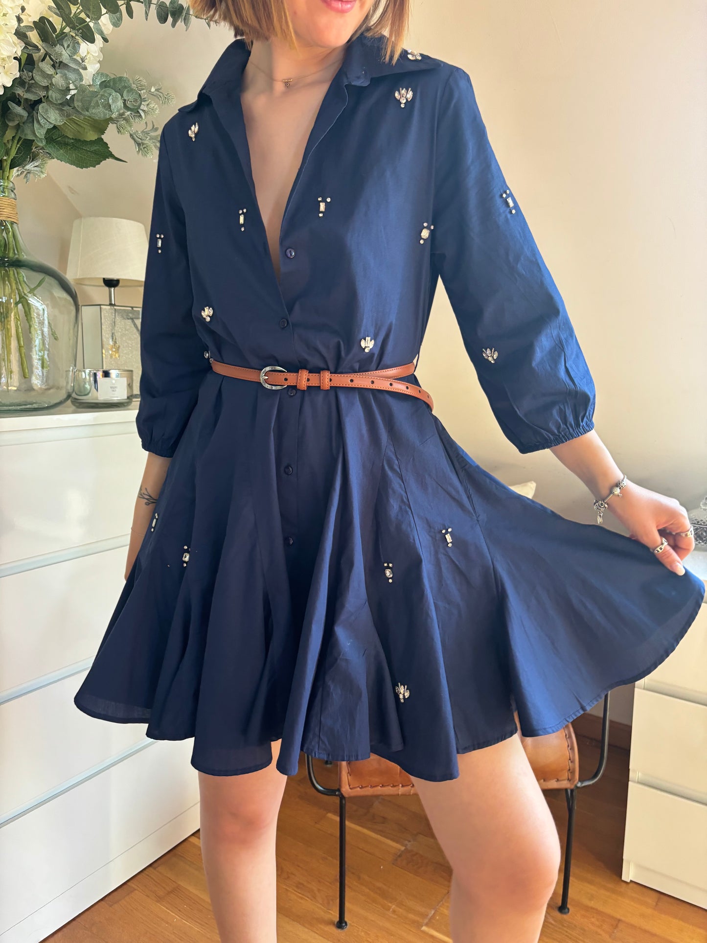 ROBE LISBONNE - BLEU MARINE