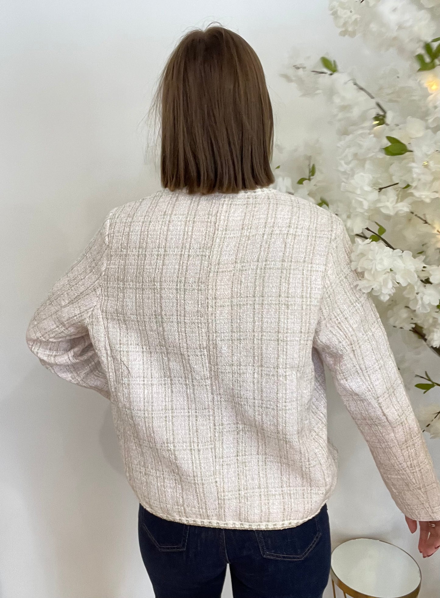 VESTE ADÈLE - TWEED ROSE PALE