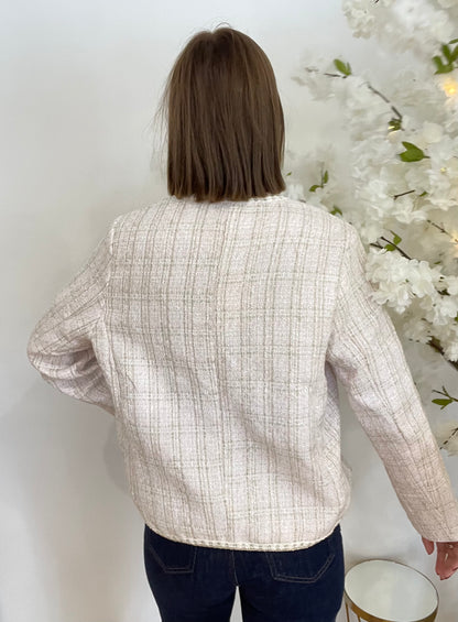 VESTE ADÈLE - TWEED ROSE PALE