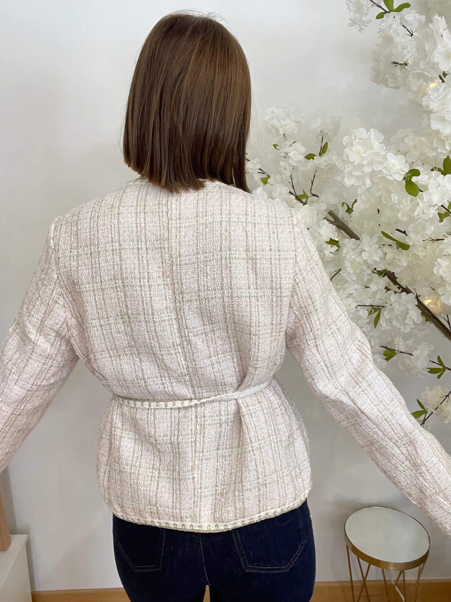 VESTE ADÈLE - TWEED ROSE PALE