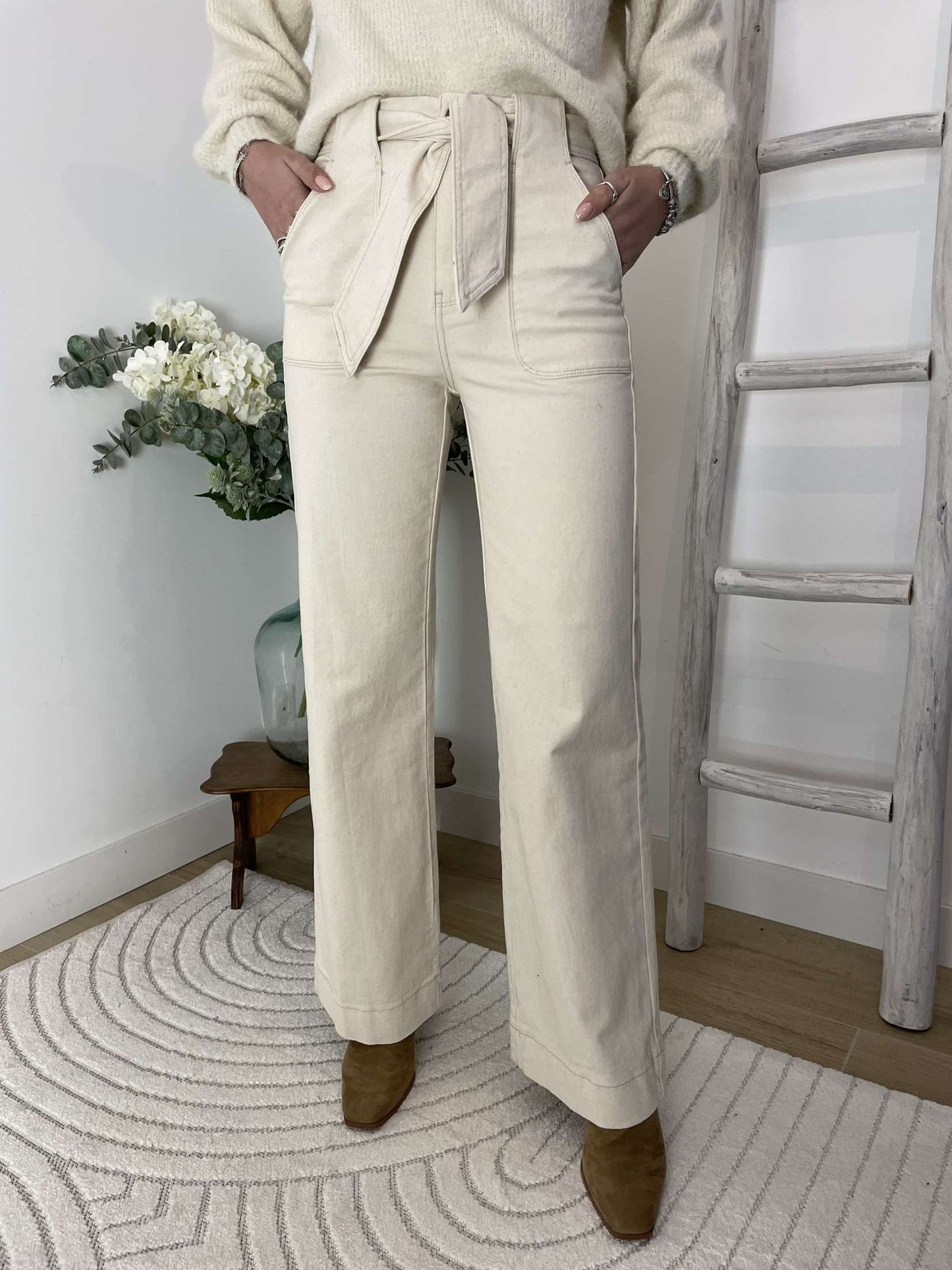 PANTALON SIMONE - CRÈME