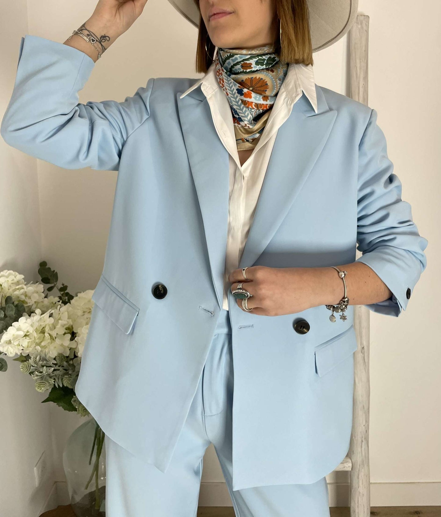 VESTE DE COSTUME CONSTANCE - BLEU CIEL